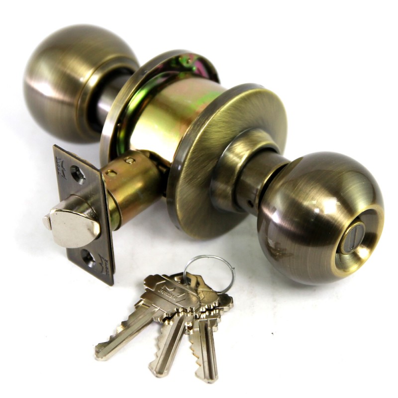 Dorma Entrance Cylindrical Knob Lockset DA3 Berlin Finishes US5 Standard Satin Brass
